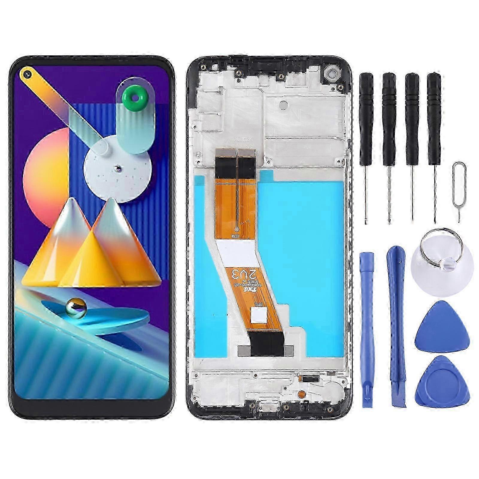 COMPATIBLE LCD Screen for Samsung Galaxy M11 SM-M115 Digitizer Full Assembly with Frame (Black)