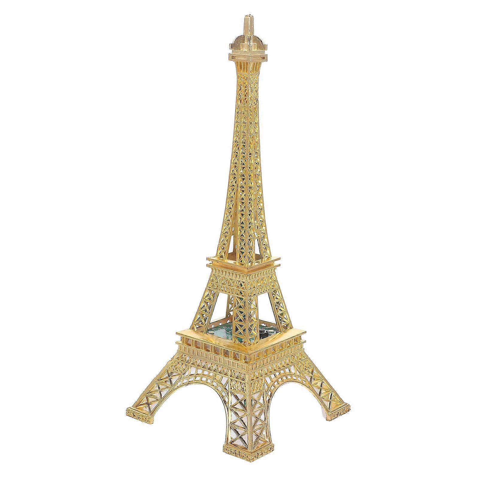 Metal Eiffel Tower Model Mini Eiffel Tower Figurine with Light Architectural Craft Ornament