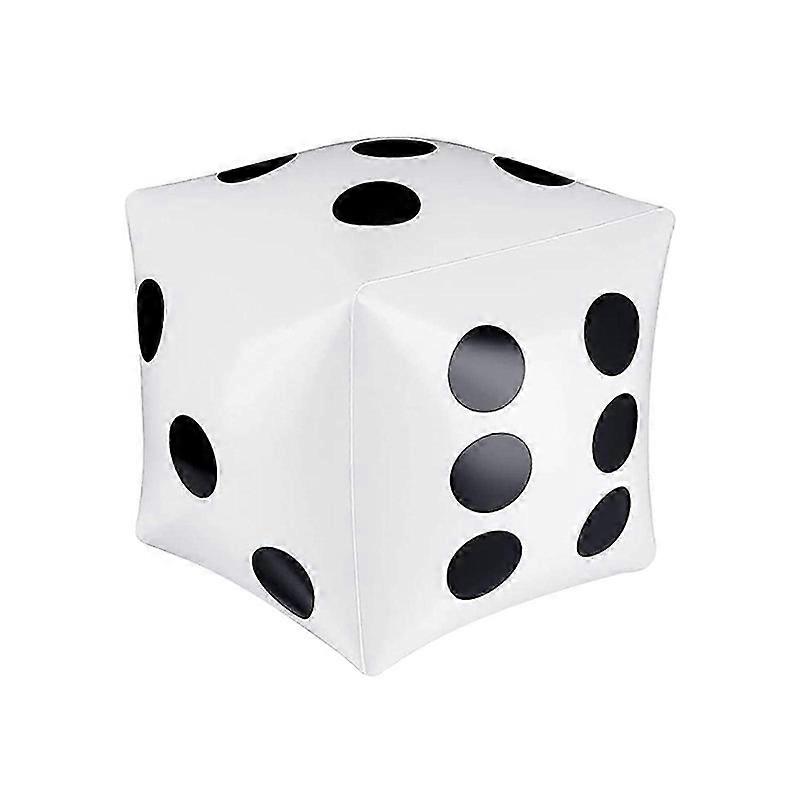 Large Inflatable Dice for Party Games, White, Reusable Toy Dice for Kids Parties