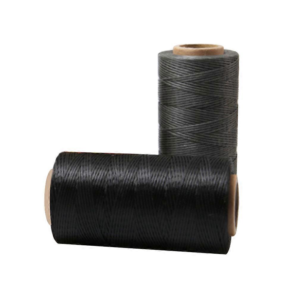 Flat Waxed Thread 2Pcs For Product Making And DIY Hand Work In Grey And Black