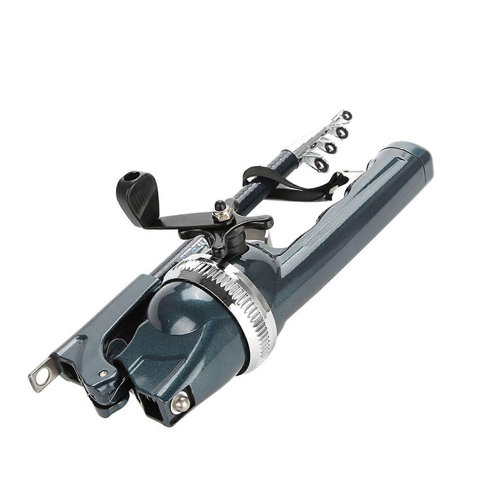Lightweight Plastic Folding Integrated Fishing Rod and Enclosed Reel Tackle Accessory