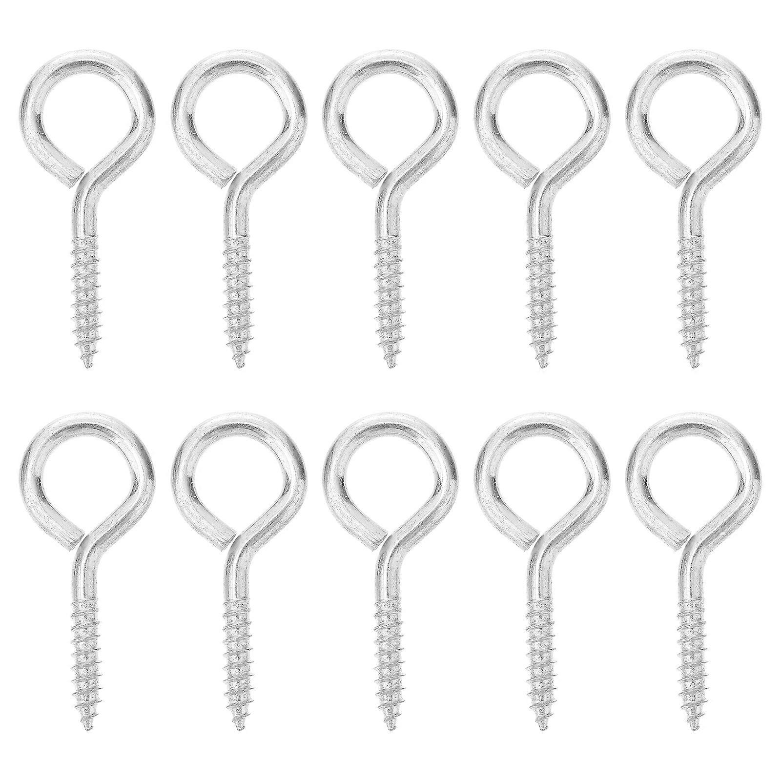 Metal Eye Screws Hooks for Home 10Pcs Heavy Duty Anti-Rust Self Tapping