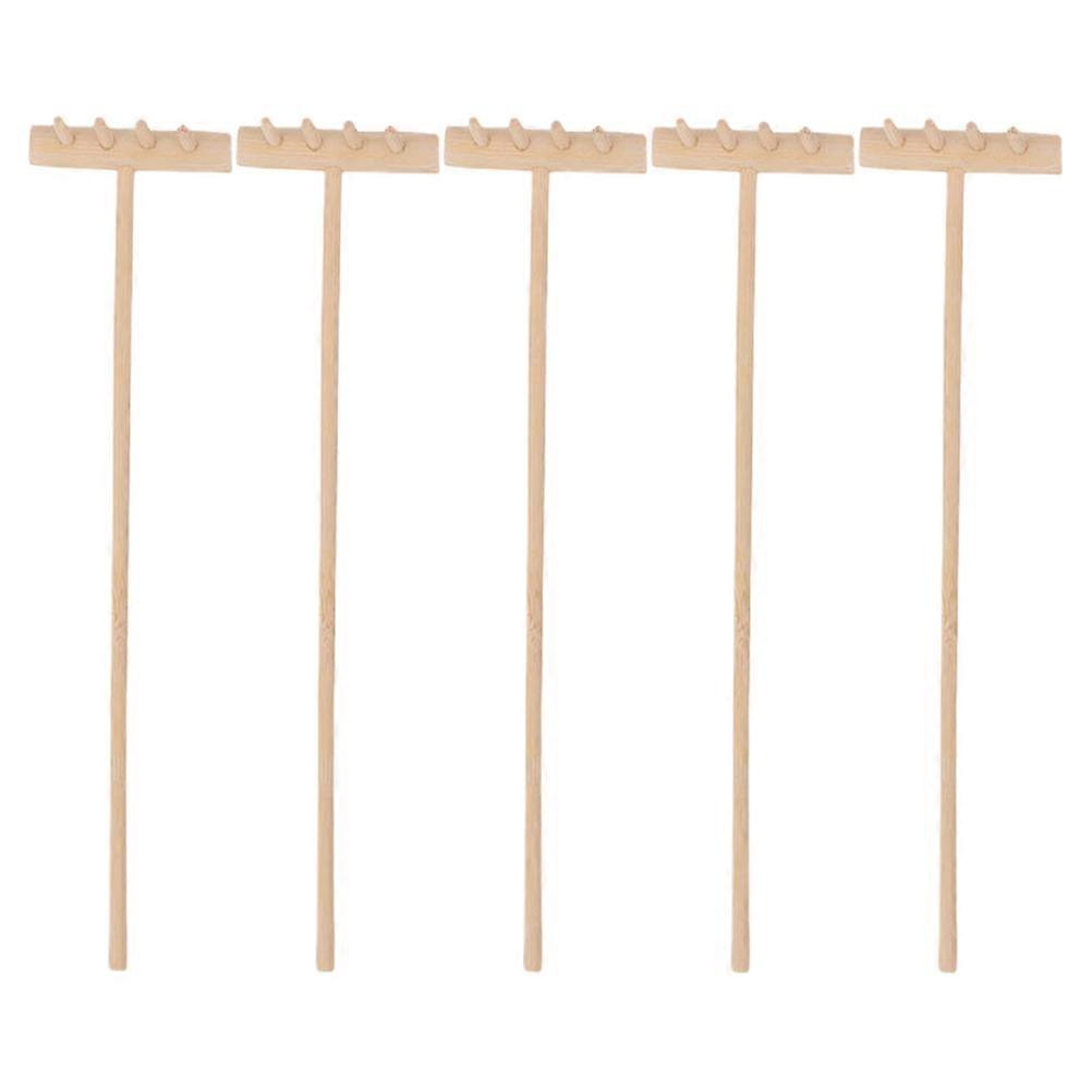 25Pcs Garden Sandbox Rakes Wood Tools for Decoration Assorted Colors