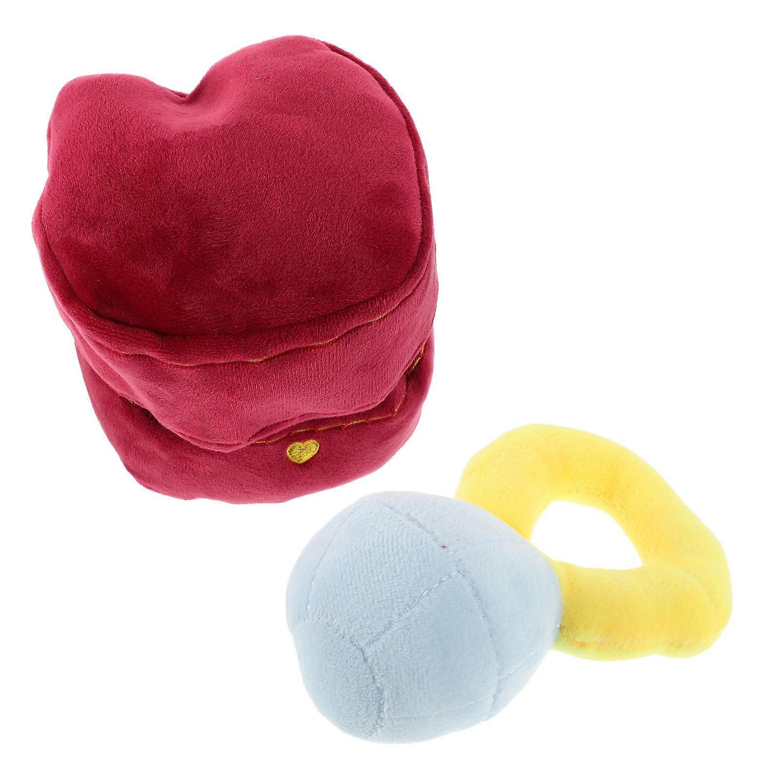 Plush Ring Stuffed Jewelry for Girlfriend with Creative Design 2Pcs
