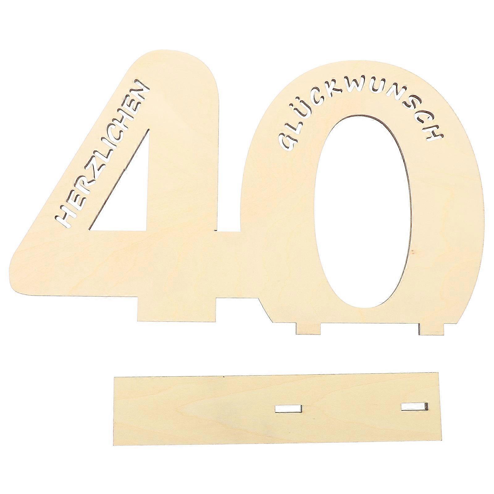 Birthday Party Wooden Number Sign for Table Decoration 3Pcs