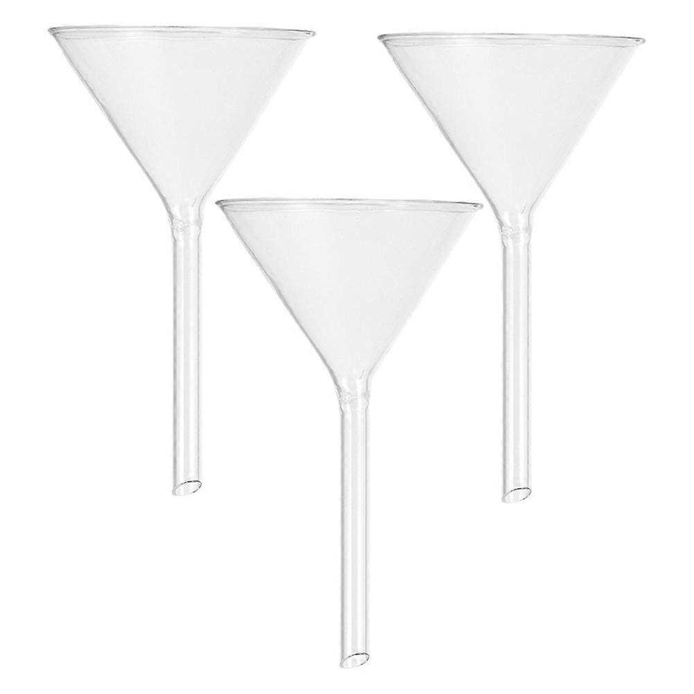Glass Scientific Filling Funnel for Laboratory Use 3Pcs Transparent Durable Glass Funnels
