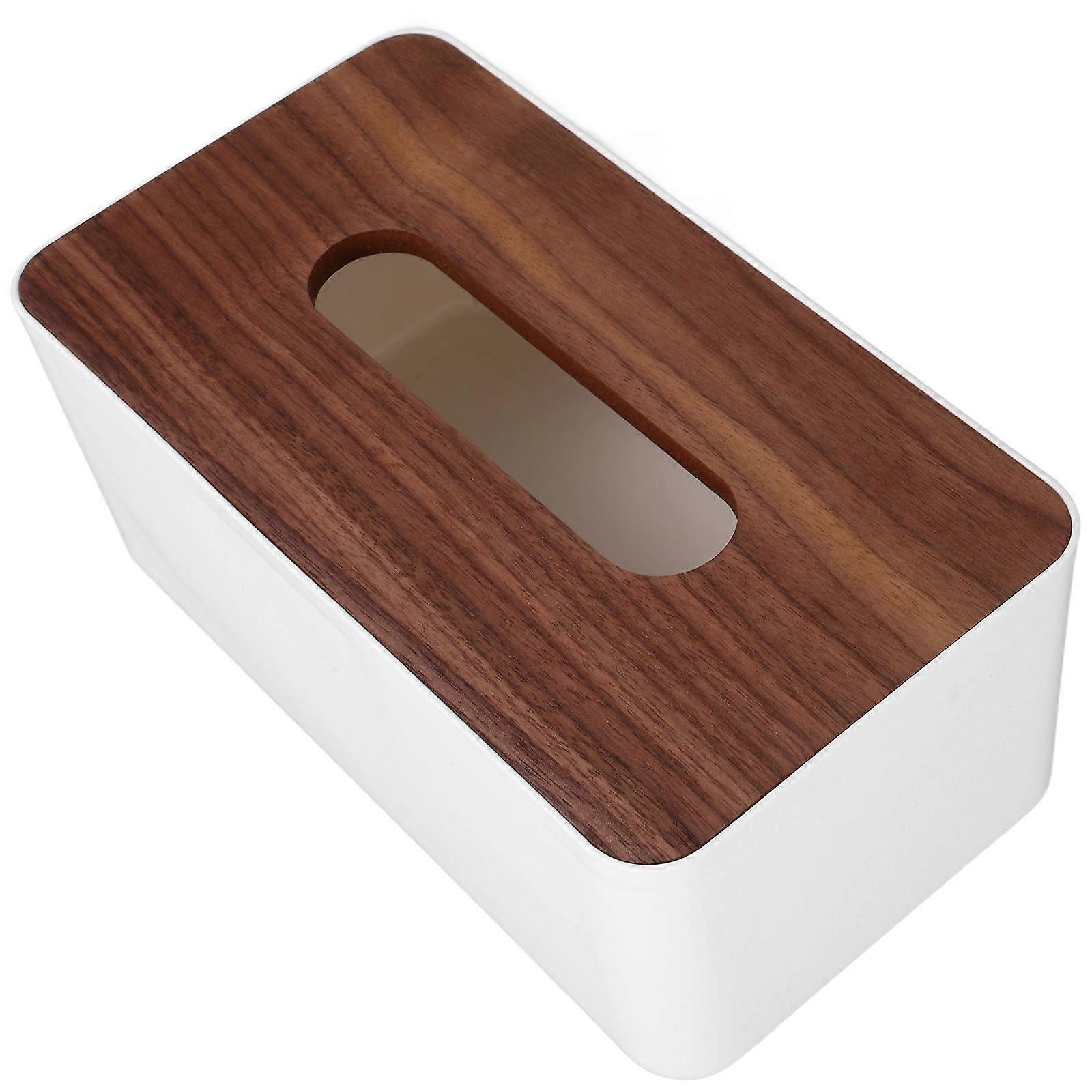 Tissue Cover Rectangle Tissue Holder for Table Wooden Pp User-Friendly 1Set