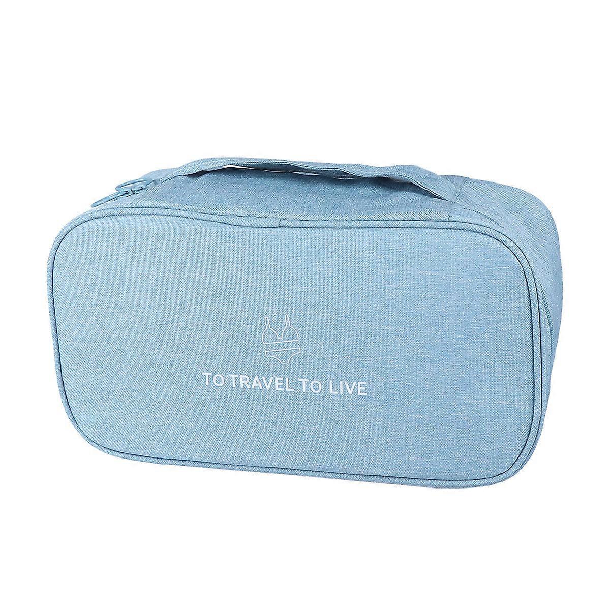 Bra Organizer Bag Underwear Storage Bag for Travel 2Pcs Blue