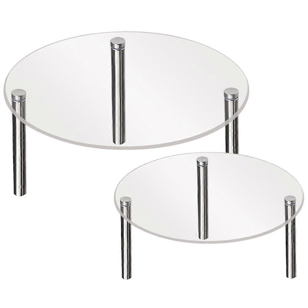 Clear Cake Display Stand Round Shape For Parties Celebrations Transparent 8Pcs