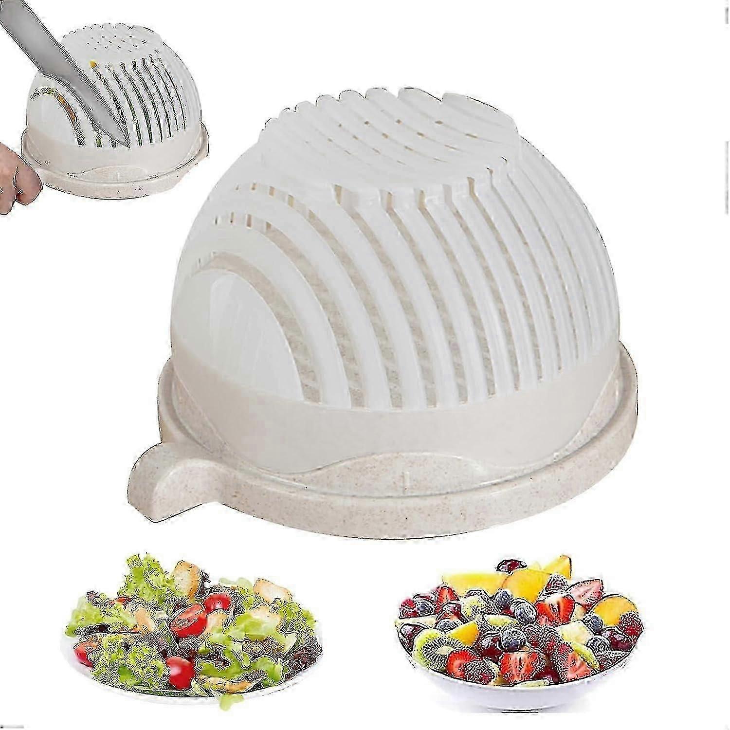 Fruit And Vegetable Cutter Bowl, Veggie Chopper, Salad Chopper Bowl, Slicing Salads And Fruits, Make Fresh Salad Easily