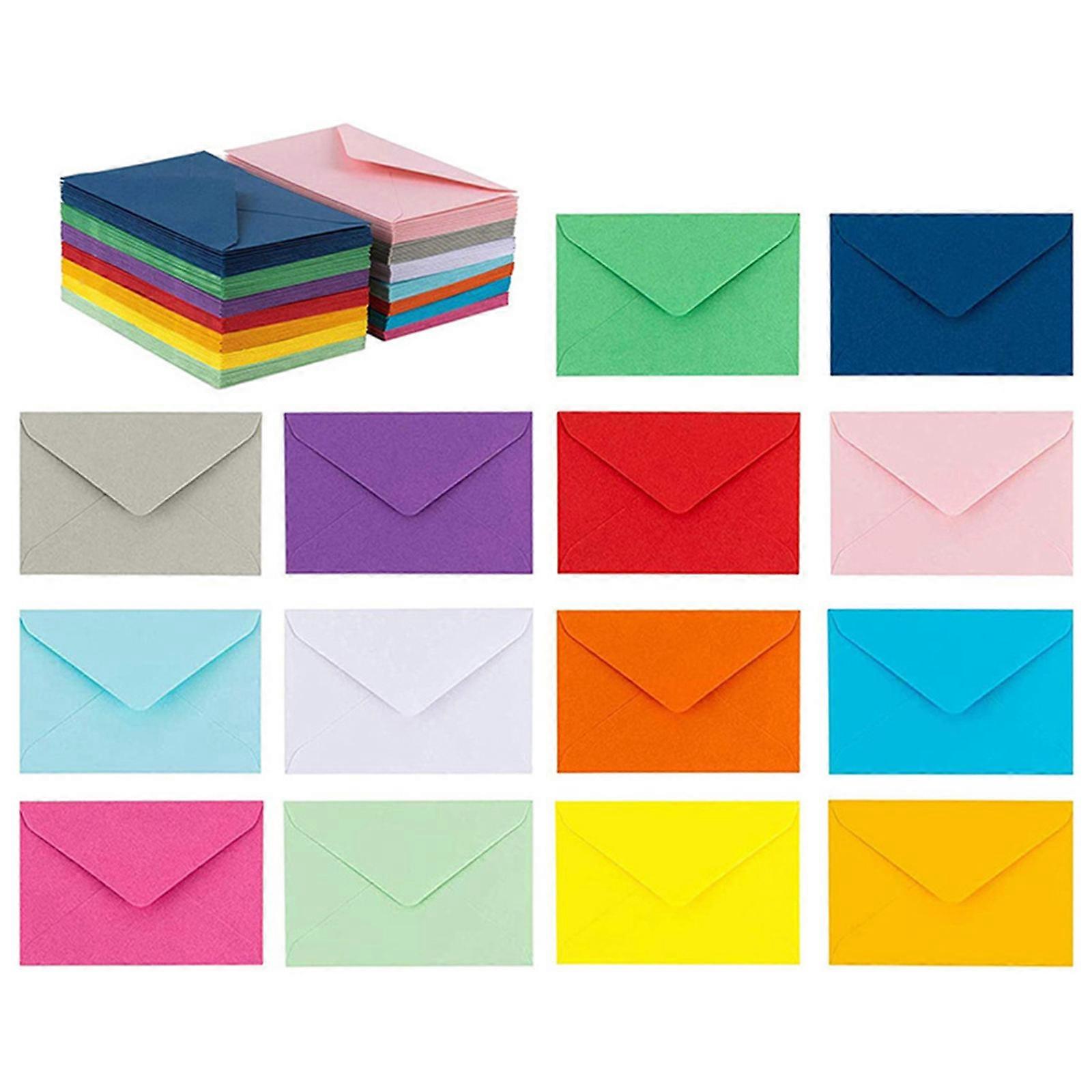 100 Pcs Rectangular Envelopes For Handwritten Letters Solid Color Tiny Items Storage 10X7CM