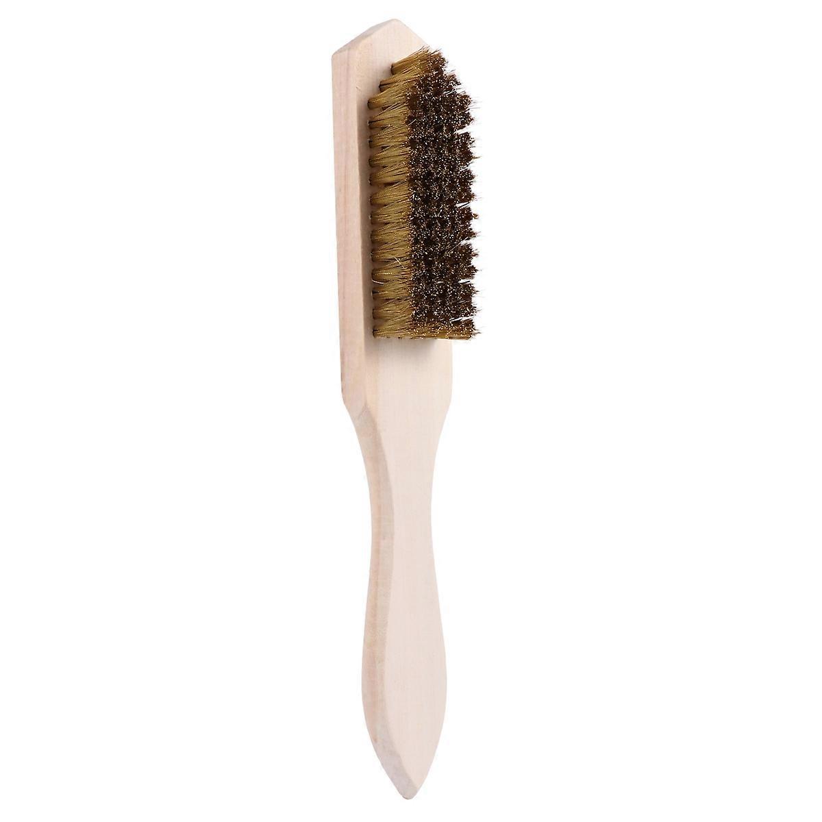 Cleaning Wire Brush Blot Removing Tool Household Cleaning Rectangular Handle Beige 1Pcs
