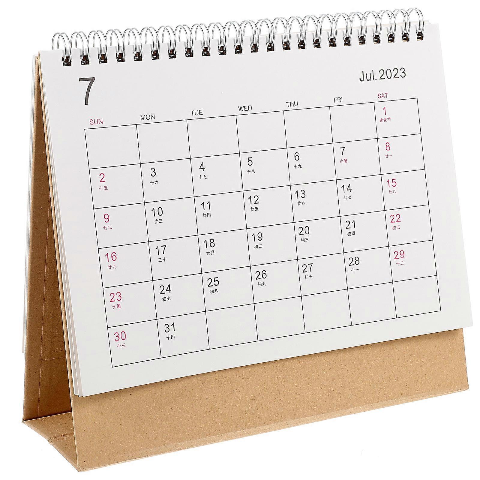 2023 Monthly Decorative Desk Calendar Ornament Ideal For Home Office 21X18Cm Simple Design 2Pcs