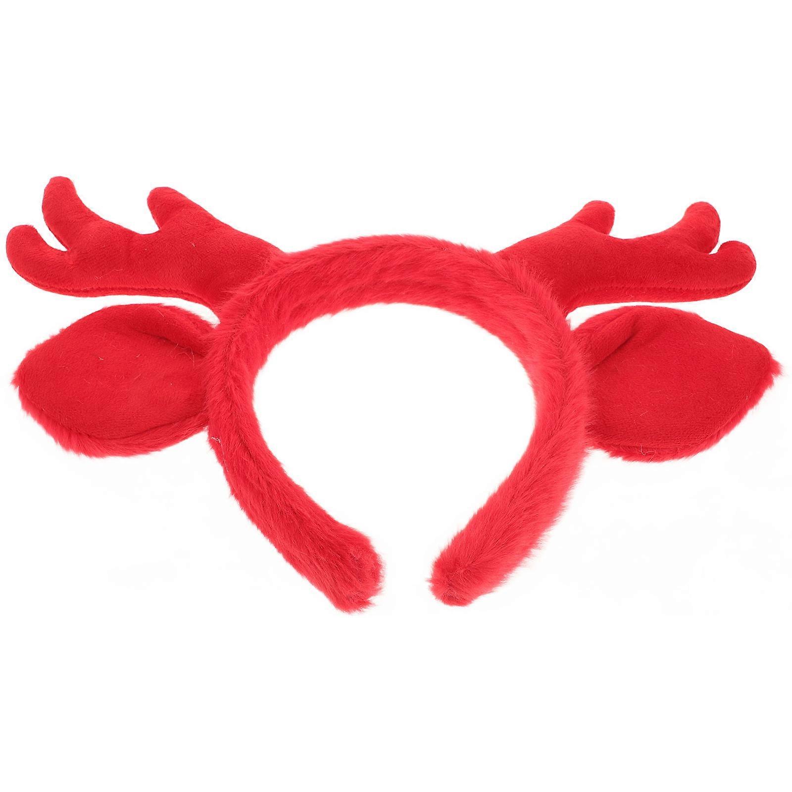 Christmas Reindeer Ears Headband for Holiday Party 4Pcs Soft Plush Material