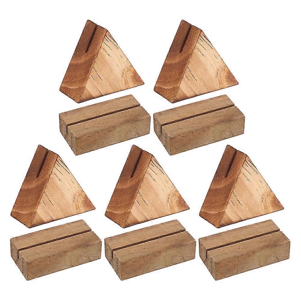 Wooden Place Card Holder for Decoration with 20Pcs Triangle Rectangle Stands