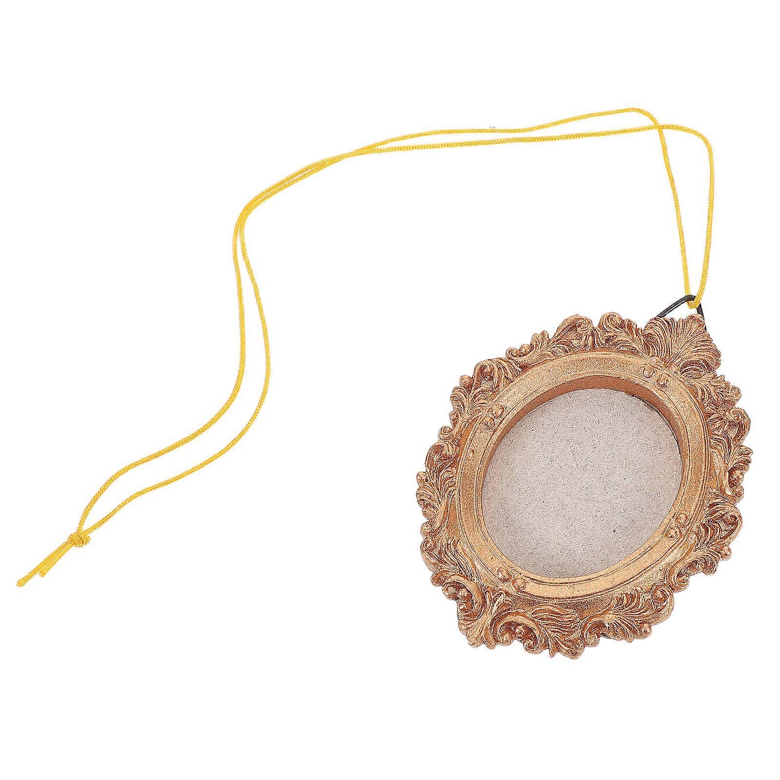 Golden Resin Mini Photo Frame Ornaments for Xmas Tree Decoration 4Pcs