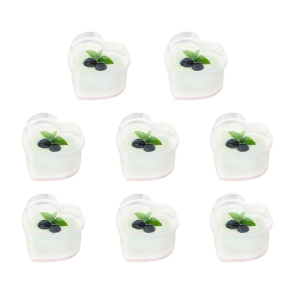 Transparent Heart Shape Mousse Cup Disposable for Home 8Sets Jelly Ice Cream