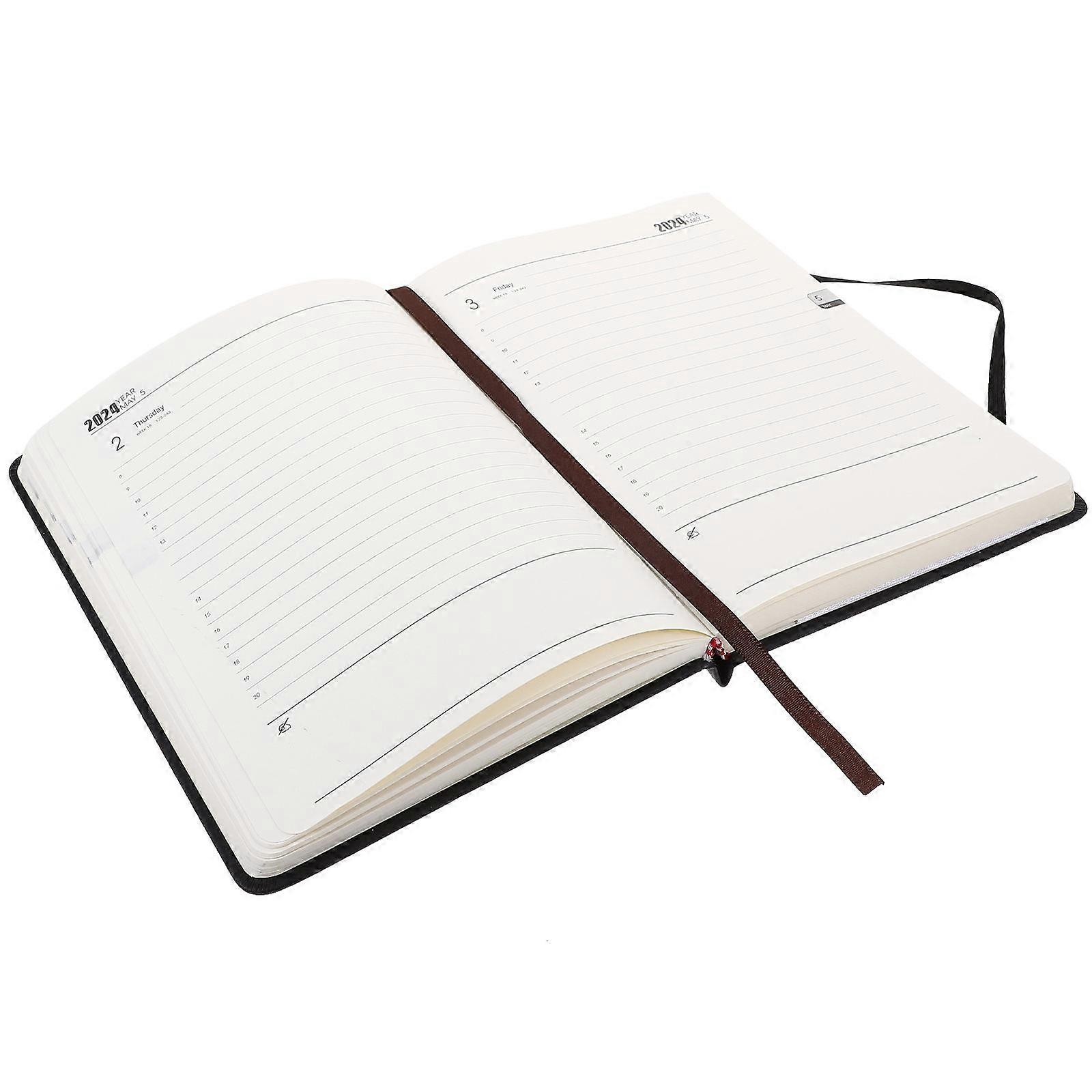 Daily Schedule Notepad Yearly Planner Notebook For Travelers Office Workers Teachers In Black Paper With Anti-Feathering Technology 1Set