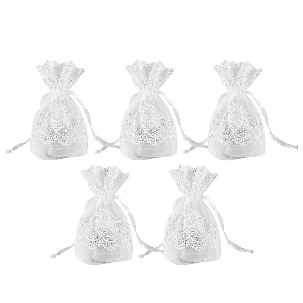 White Lace Storage Pouch for Cosmetics with 15Pcs Drawstring