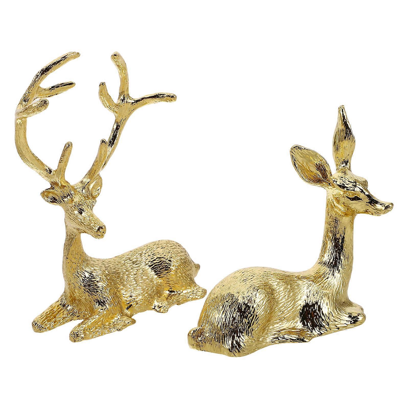 Reindeer Resin Statue for Decoration 8Pcs Ornament Set