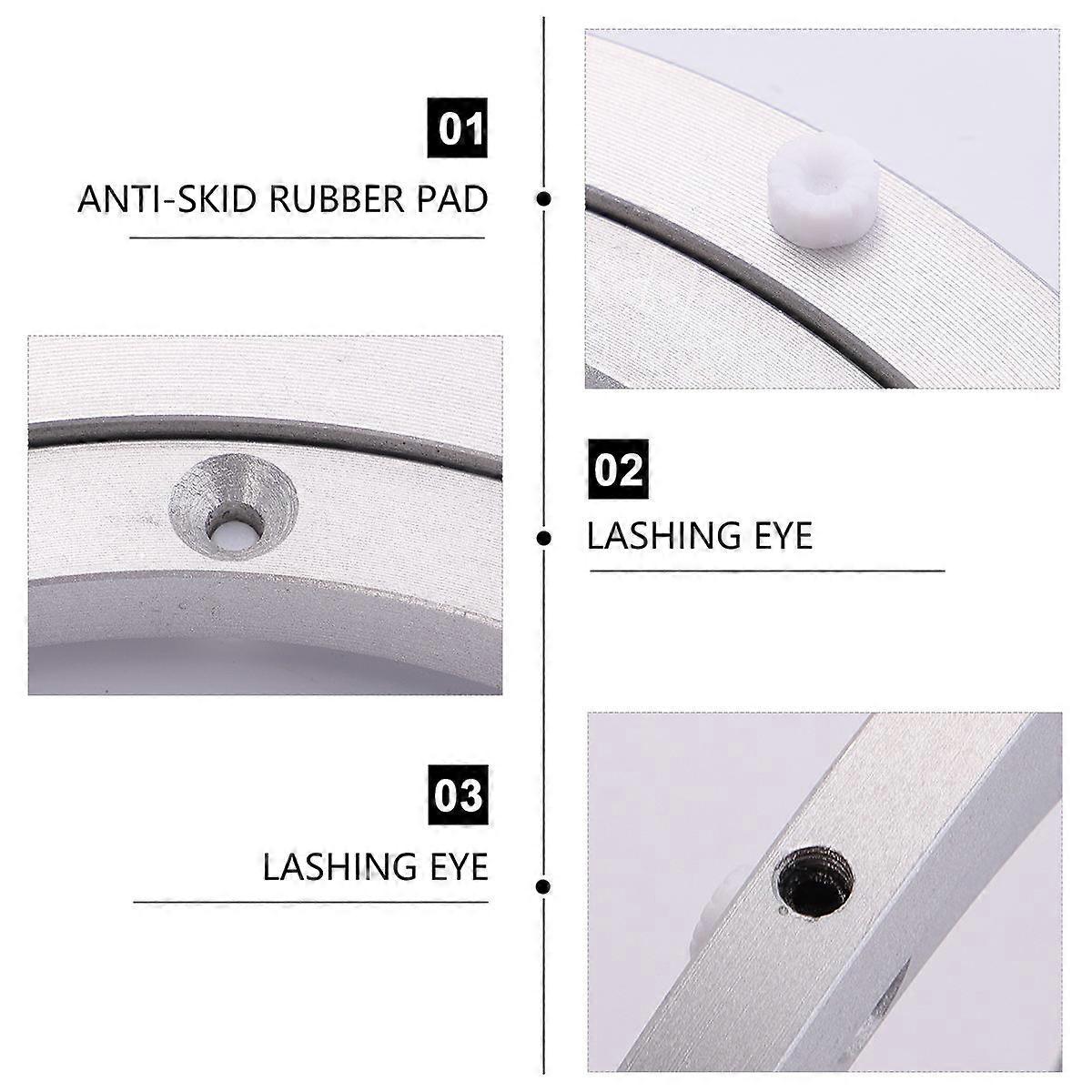 2Pcs Aluminium Alloy Turntable Bearing for Rotating Use Silver Base