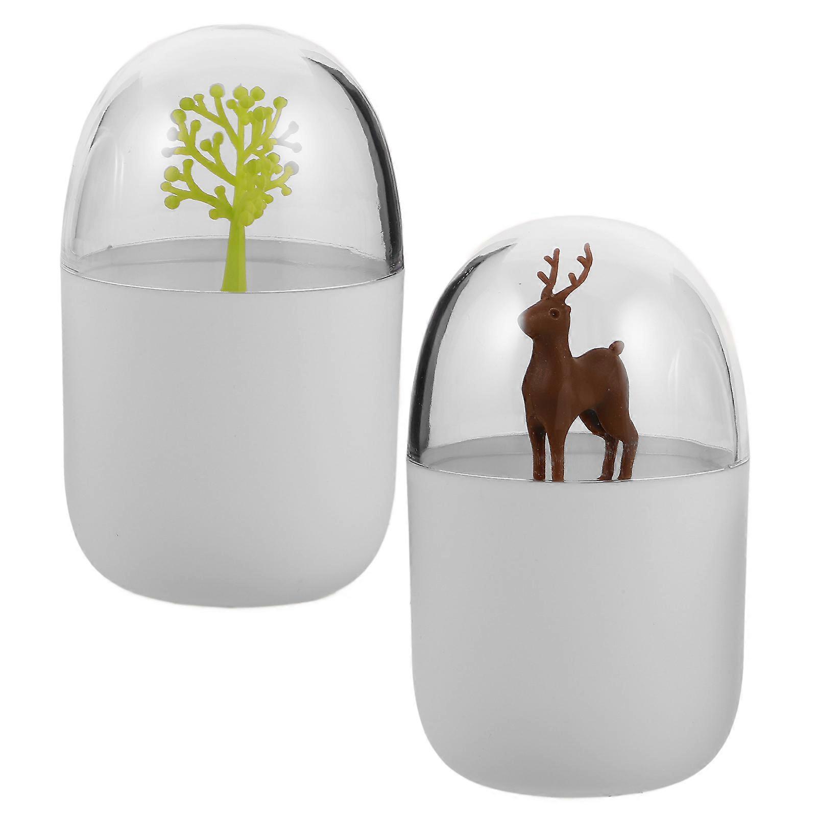 Cotton Swab Container Toothpick Dispenser for Storage 4Pcs Compact Holder Box