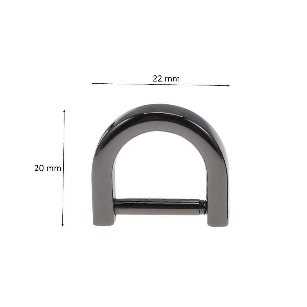 Semi-Circular D Ring Zinc Alloy 8 Pcs Metal Accessories for Bags Suitable for DIY Projects and Daily Use Adjustable in Grey