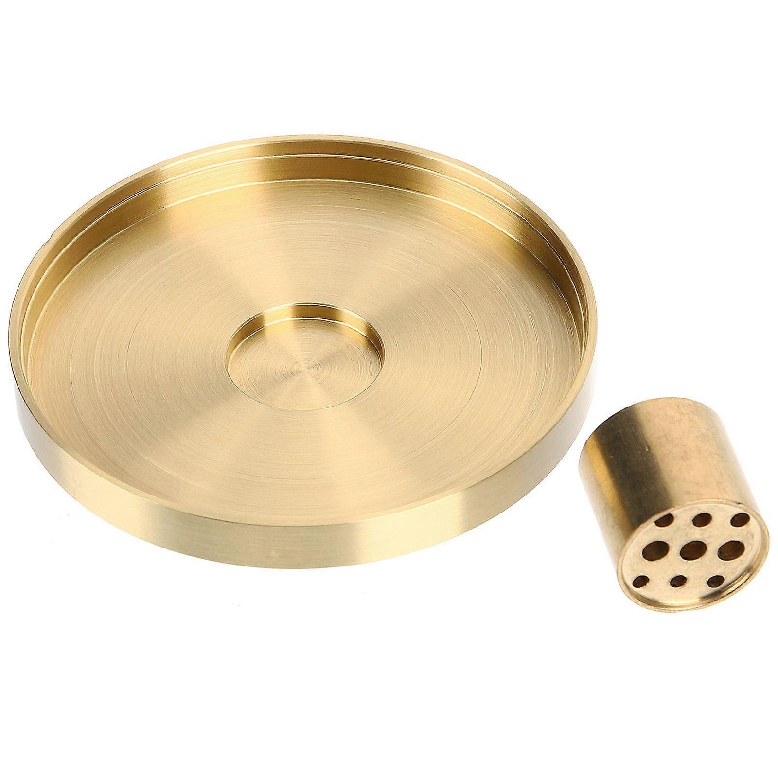 3Pcs Incense Stick Holder With 9 Holes Square Ash Collection For Office And Home Decor Golden Color Designed For Relaxation