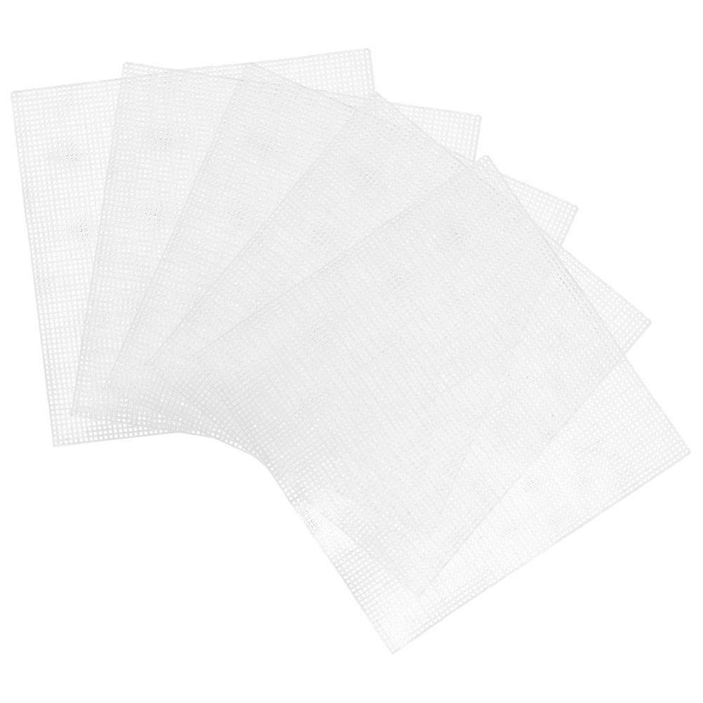 Mesh Canvas Sheets 5Pcs Flexible Plastic Mesh for Diy Activities White Color in Stitching Support