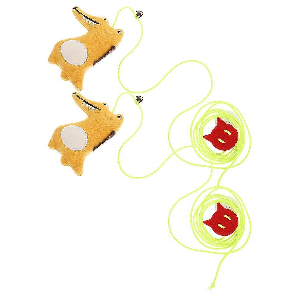 Plush Hanging Cat Toy Retractable Kitten Teaser Toy 6Pcs for