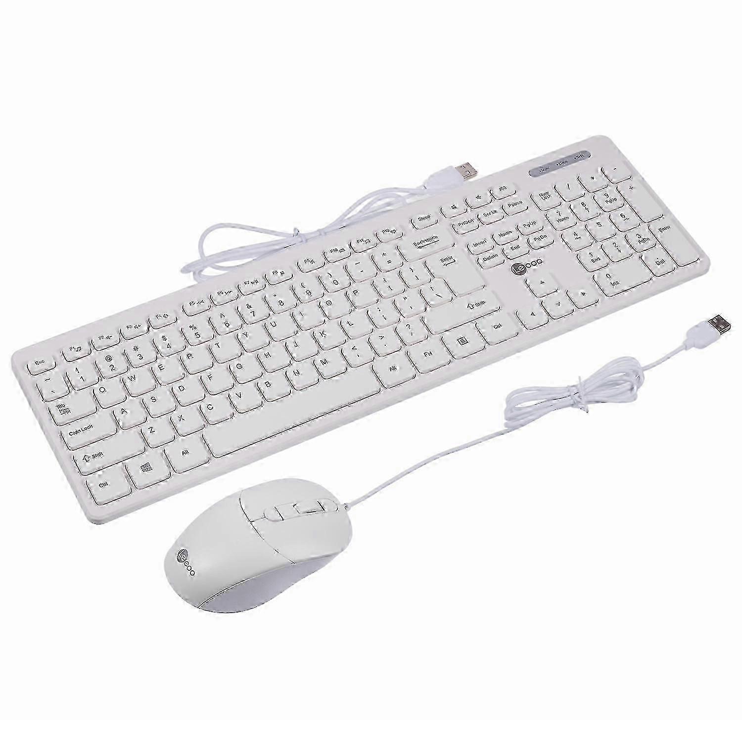 Wired USB Keyboard and Mouse Combo Set, Full Size, Adjustable DPI, Durable for Office Use