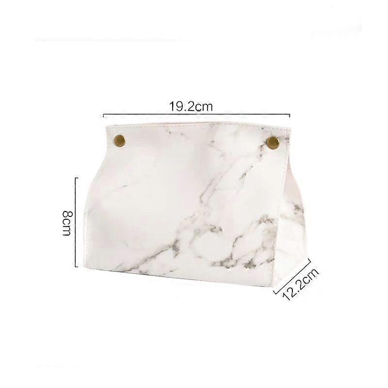 Tissue Case Box Container PU Leather Marble Pattern Napkin Tissue Holder Papers Bag Cosmetic Box Case Pouch Organizer