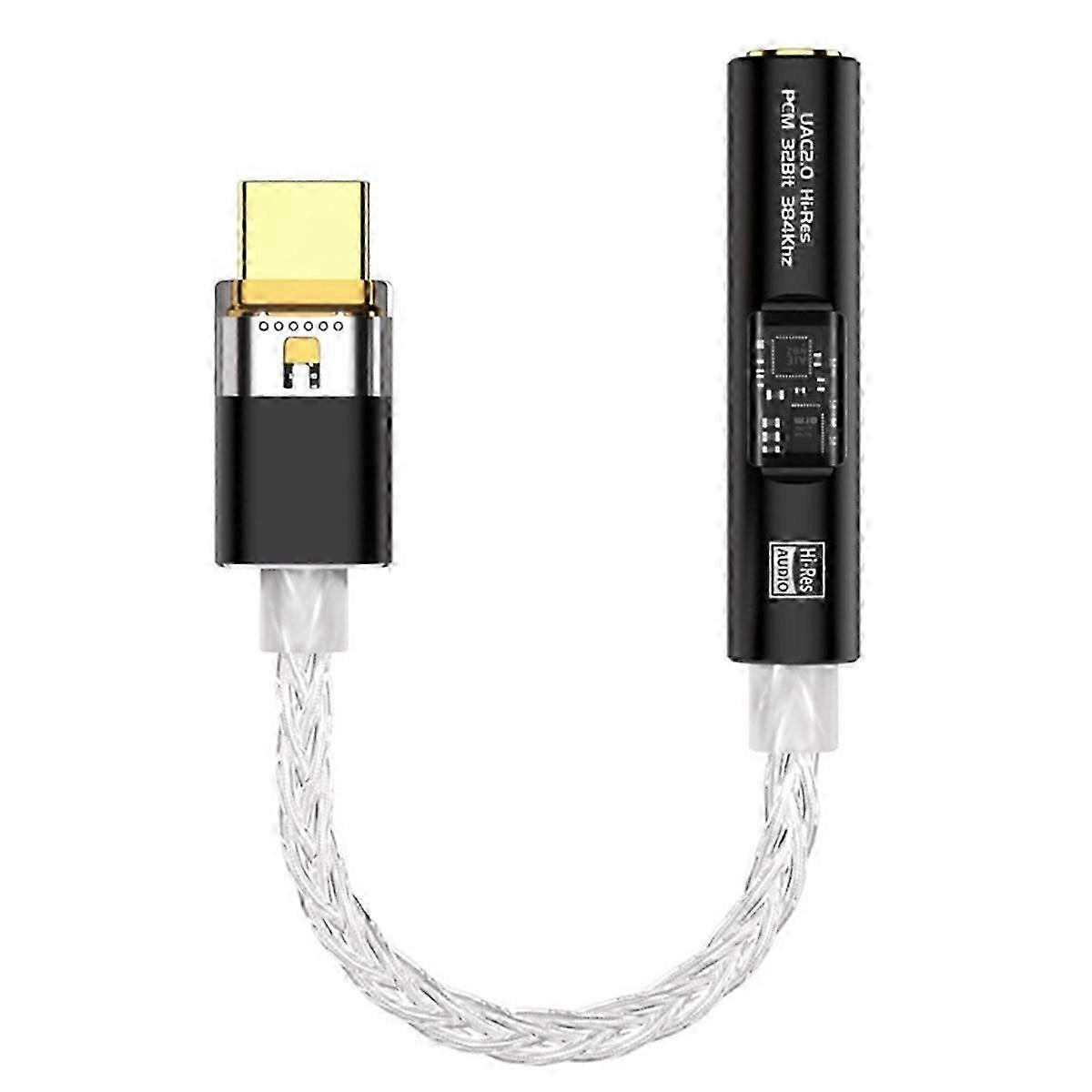 BA23 USB Type C to 3.5 mm Jack Adapter Headphone Amp USB C Audio AUX Converter Decoder CX31993 PCM