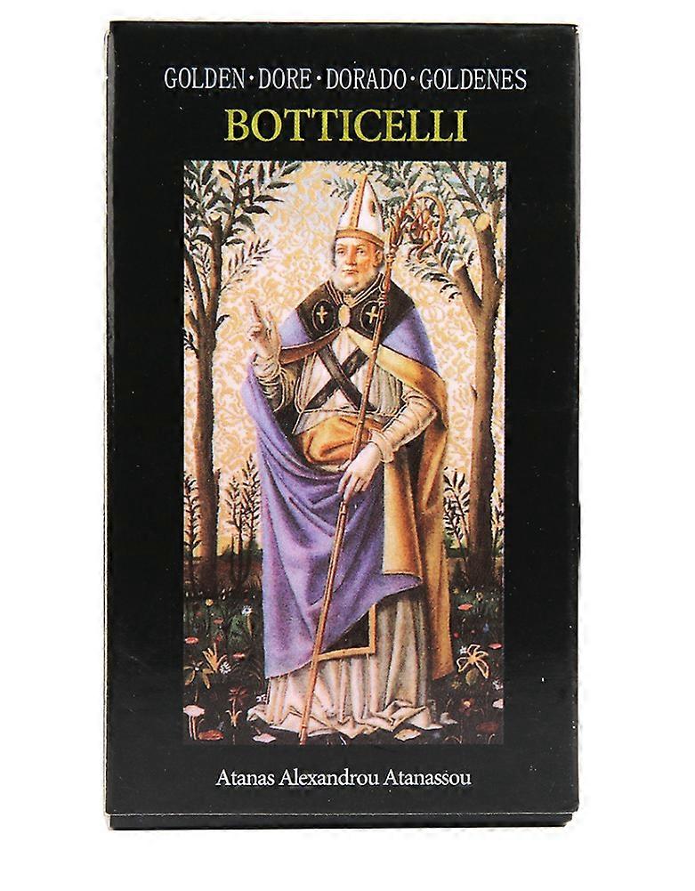 12x7cm Golden Botticelli Tarot Party Table Game 78pcs High Quality Fortune-telling Prophecy Oracle Cards With paper Guideboo