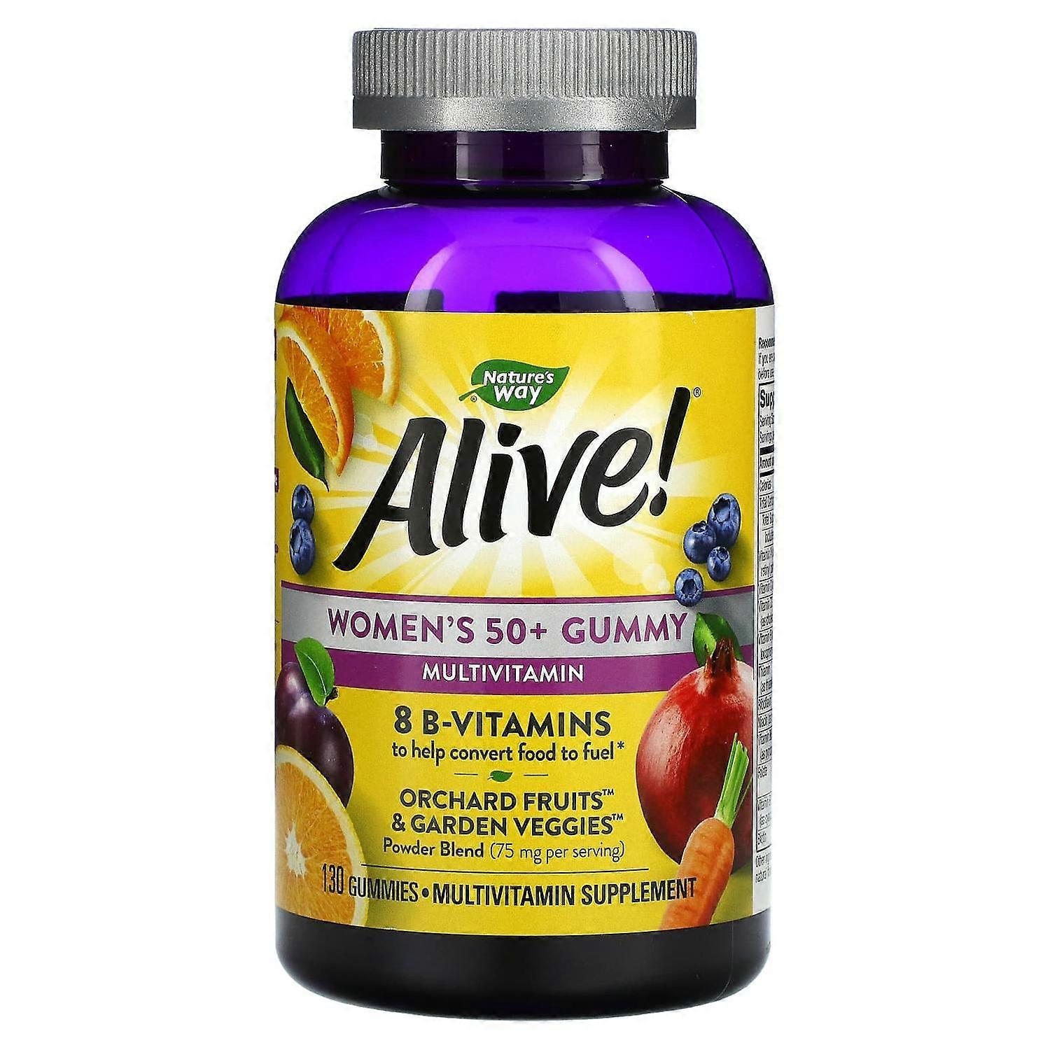 Nature's Way, Alive! Women's 50+ Gummy Multivitamins, Mixed Berry, 130 Gummies