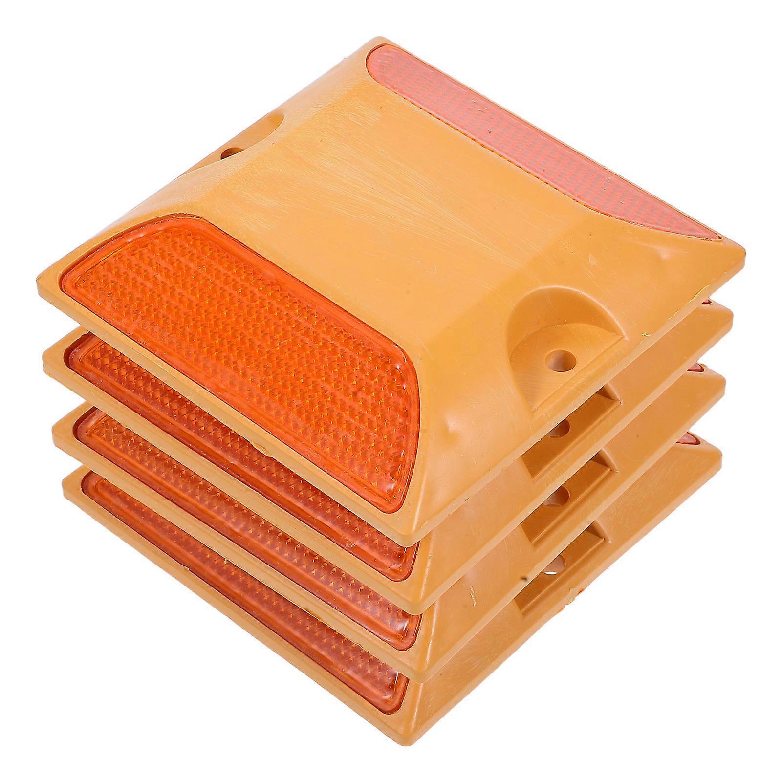 Reflective Road Marker ABS Pavement Studs for Sidewalks 4Pcs Durable Plastic