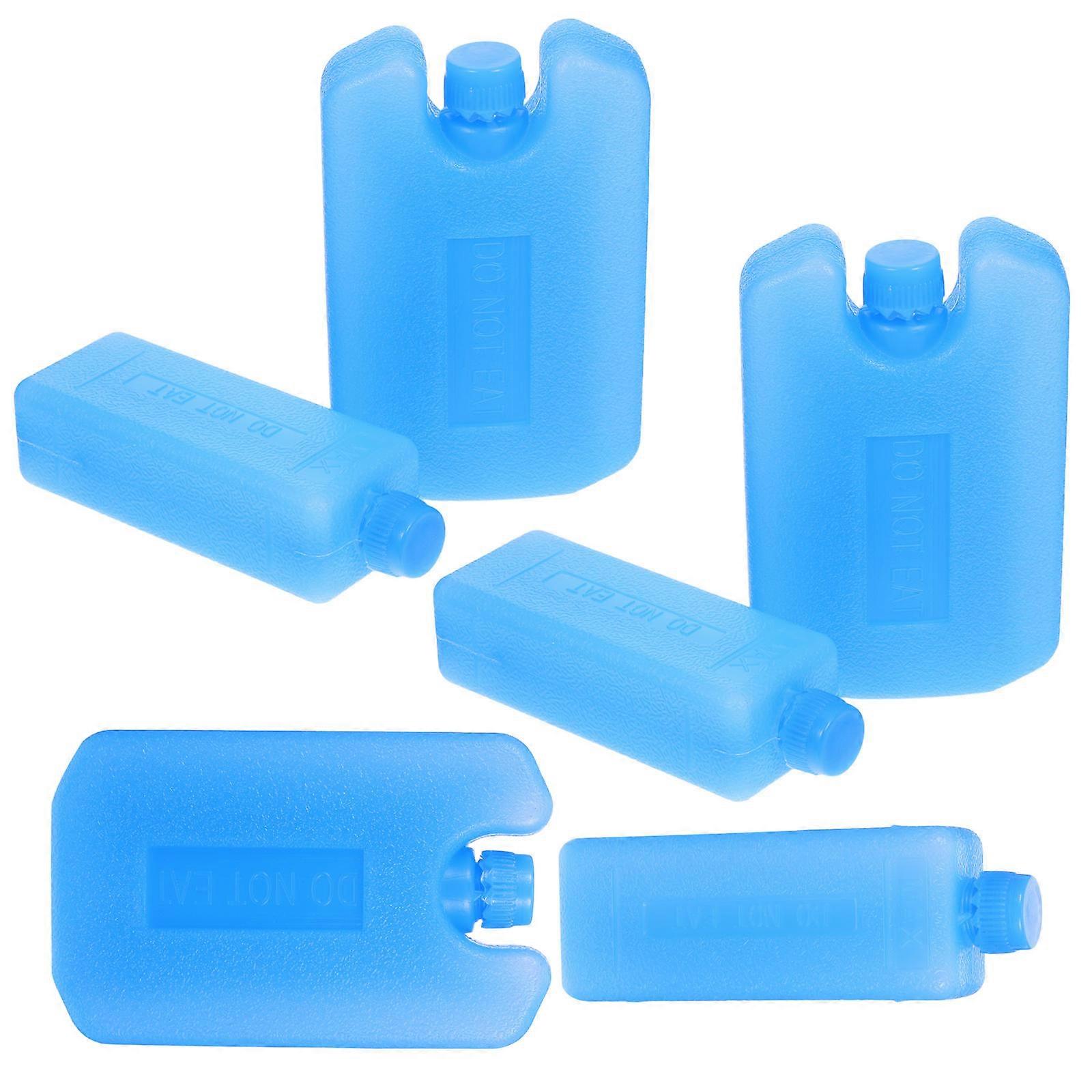 Reusable Cooler Ice Packs for Cooler Use with 6Pcs Blue Cooling Blocks