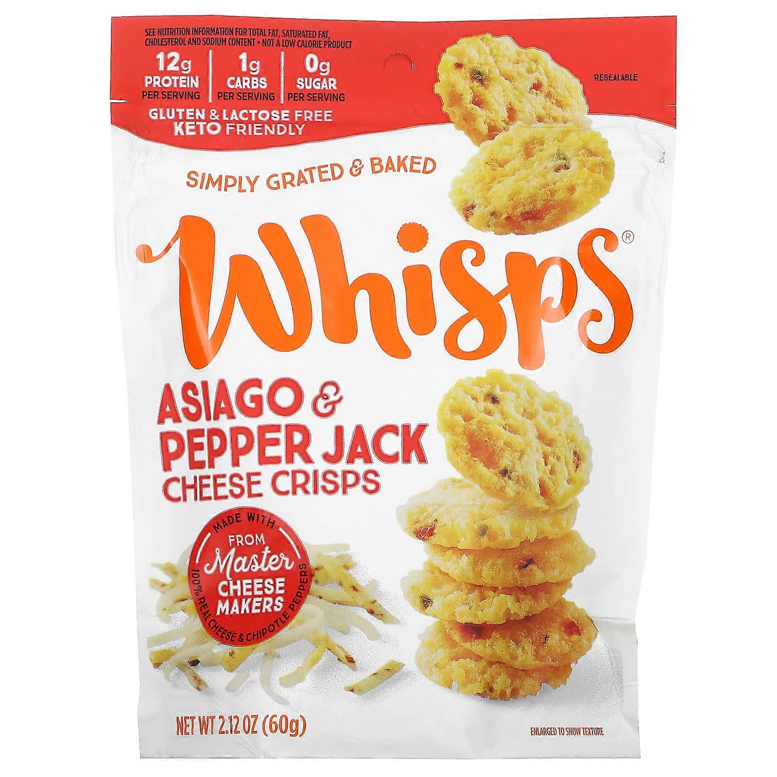 Cheese Crisps, Asiago & Pepper Jack , 2.12 oz ( 60 g)
