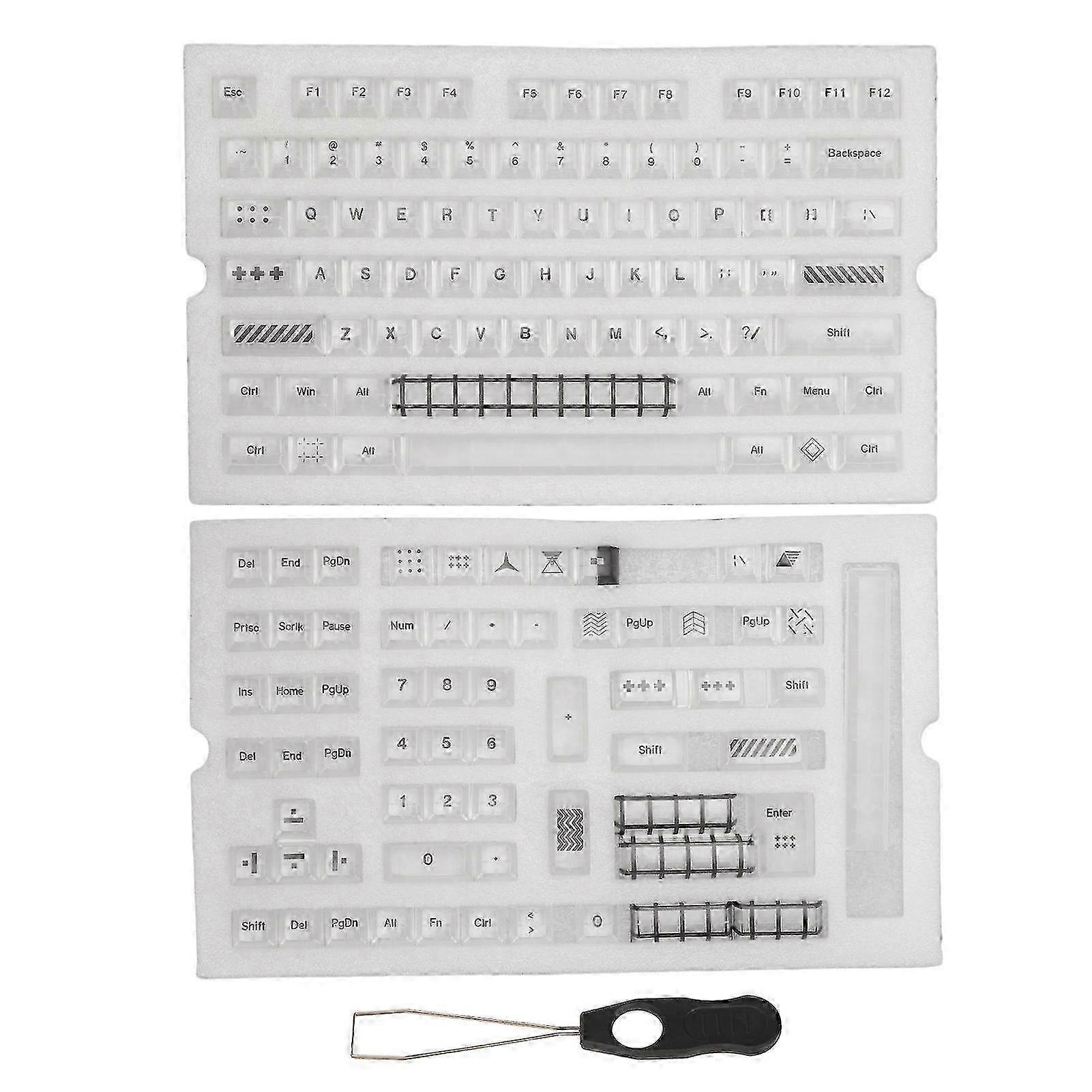 145 Keys Clear Keycaps for Cherry Height DIY Universal KCA Transparent Keycaps with Key Puller for Mechanical Keyboard miao8