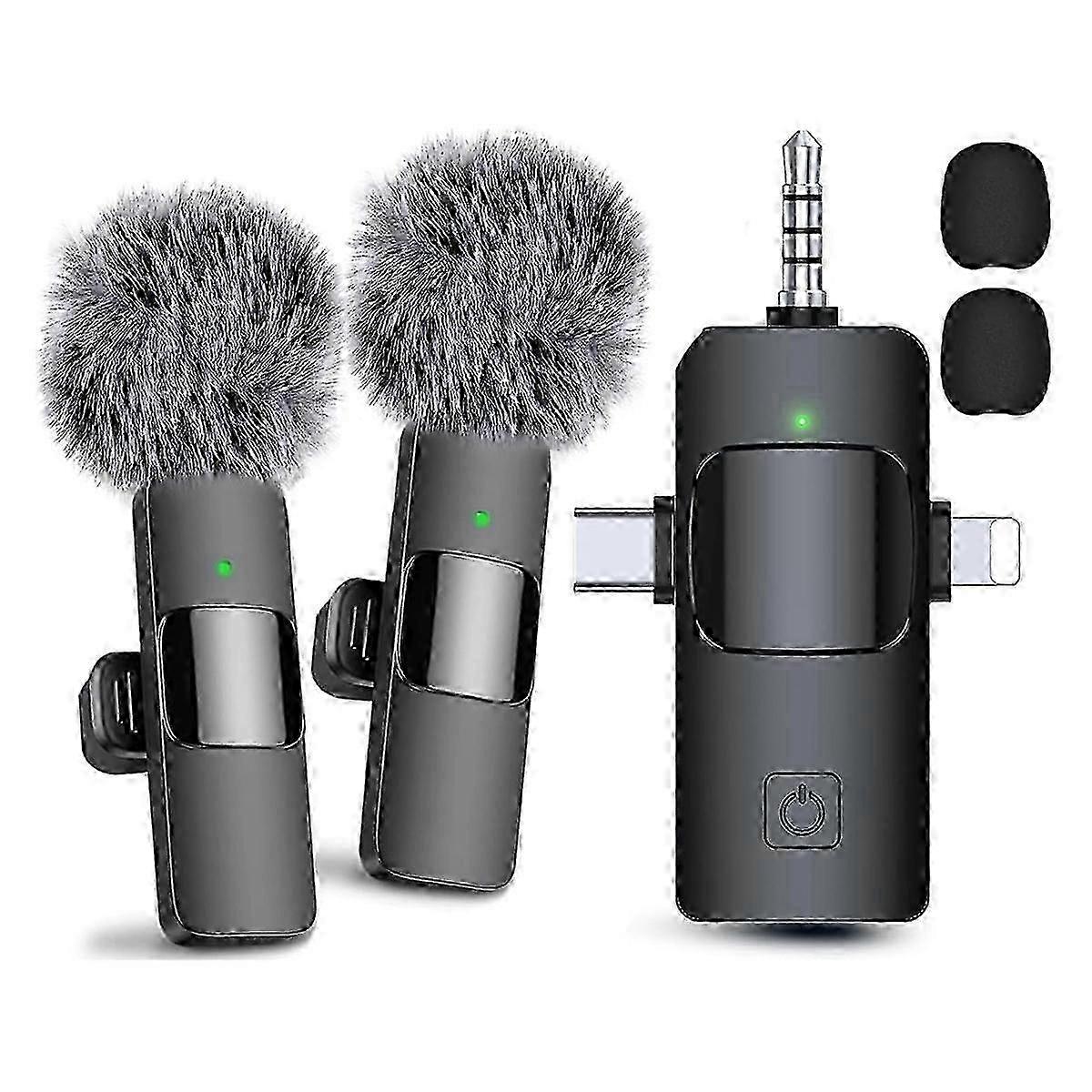 3 in 1 Wireless Lavalier Microphones for IPhone, Android, Camera, USB-C Microphone, Mini Microphone 25-26