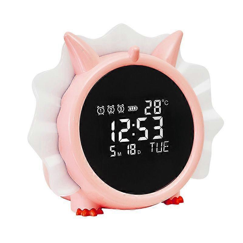 Dinosaur Shaped Electronic Clock Multifunctional Alarm Clock (Pink)