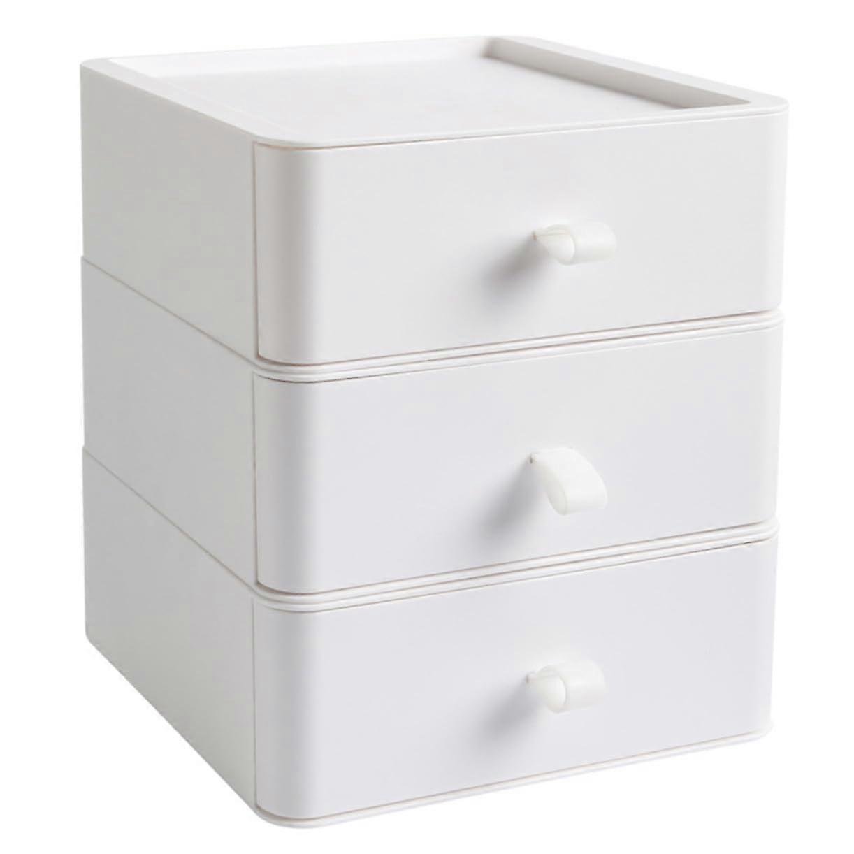 Desktop Storage Drawer Box Organizer White Pullout Multi Function Desk Organizer For Office And Home Modern Design