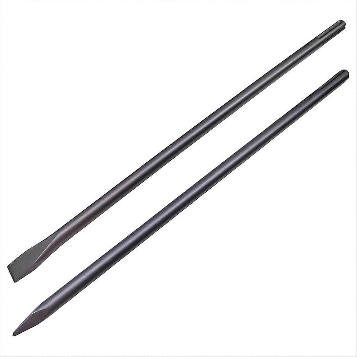 24-Inch SDS Max Set, 1 Inch Flat Chisel and Point Chisel, Tile Removal Tool for SDS-Max Hammer Drill