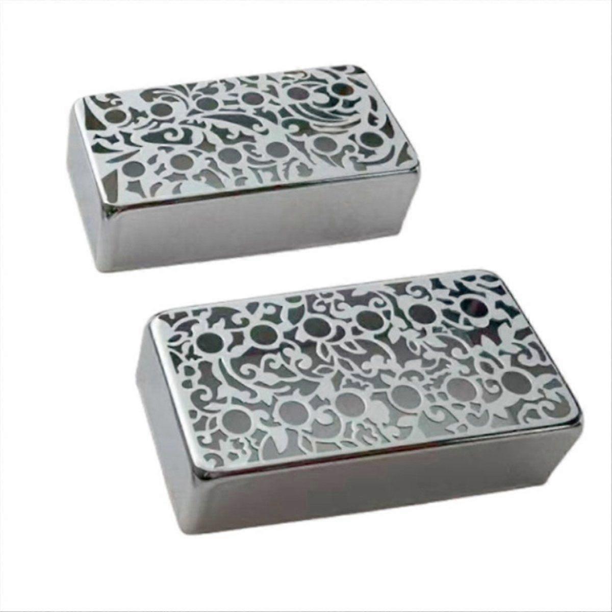 Pickup Cover Cupronickel 50mm and 52mm Pole Spacing Hollowed Out Pattern Pickups Frame Set for LP G