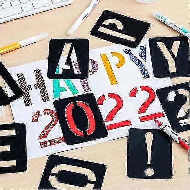 Hot 42pcs Stencils Letter And Number Template Reusable Washable Alphabet Stencils Environment-friendly Pp Art Craft Templates For Scrapbo Painting On