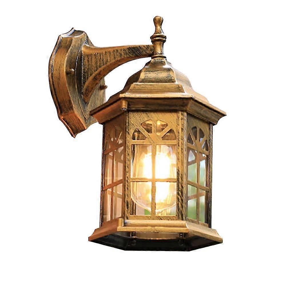 Garden Balcony Wall Lamp E27 Without Bulb Outdoor Gold