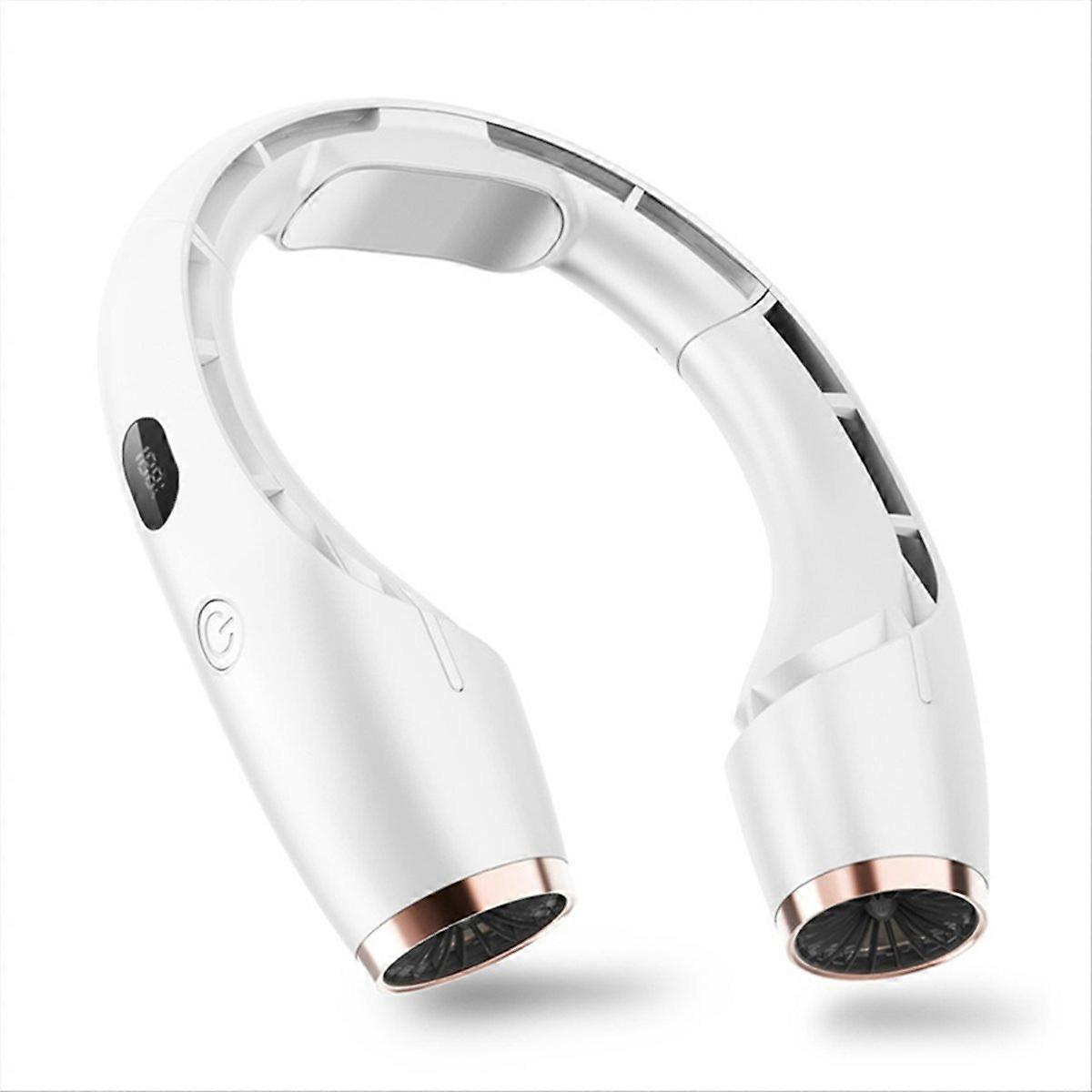 Semiconductor refrigeration Hanging Neck Fan Outdoor Cooler White