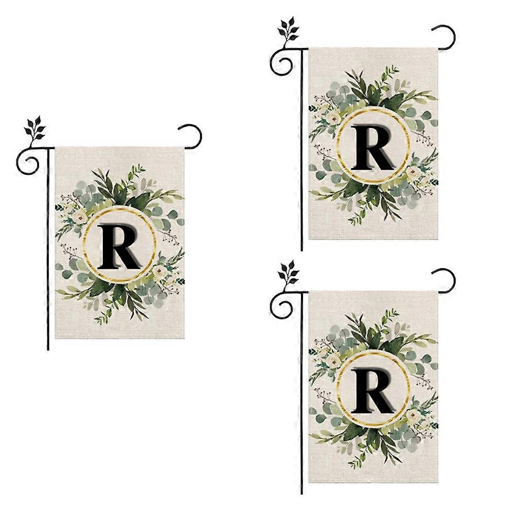 R Linen Garden Flag Double Layer Double Sided Letters