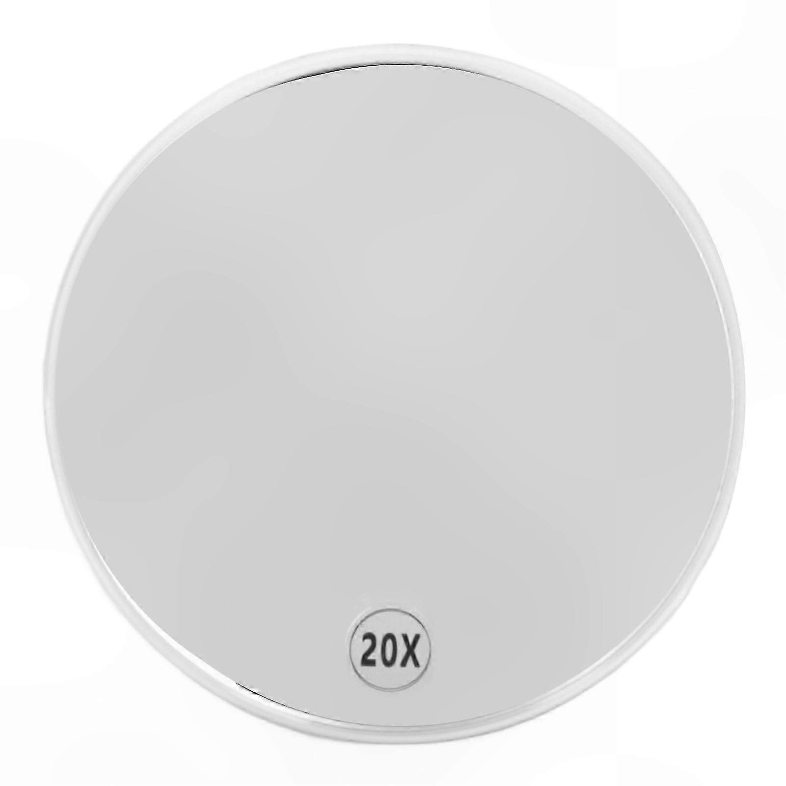 20X Magnifying Mirror with 3 Suction Cups, Space-Saving Portable Round Makeup Mirror for Bathroom, White