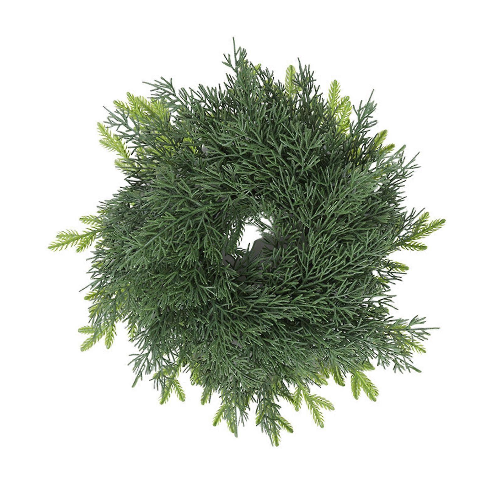 Christmas Candle Rings Wreaths,Artificial Snow Pine Needle Garland Table Centerpieces for Kitchen Cabinets,Window Multicolor